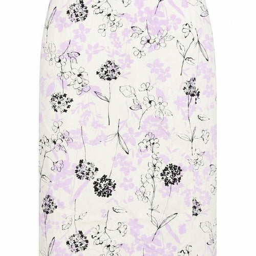 Eastex Women’s Ivory Floral Midi Linen Blend Pencil Skirt Size 16