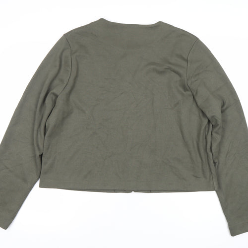 H&M Women's Green Crew Neck Button Cardigan XL Long Sleeve Knit