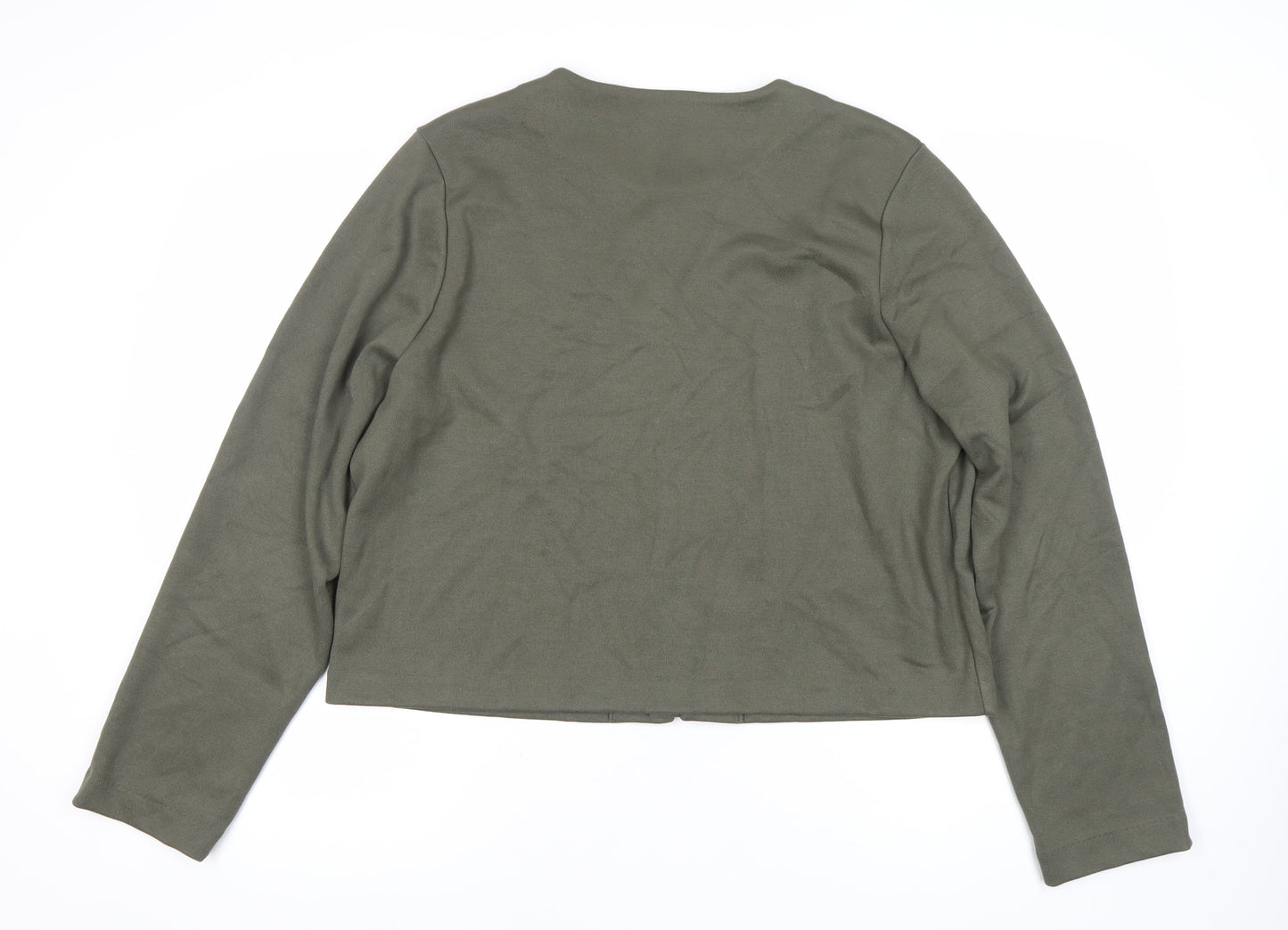 H&M Women's Green Crew Neck Button Cardigan XL Long Sleeve Knit