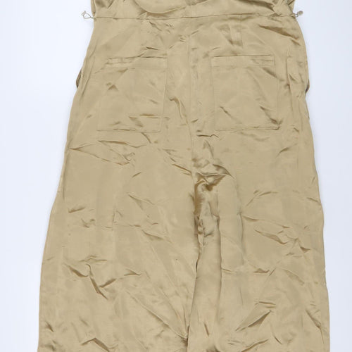 Autograph Women’s Beige Sleeveless Wide-Leg Jumpsuit Size 12