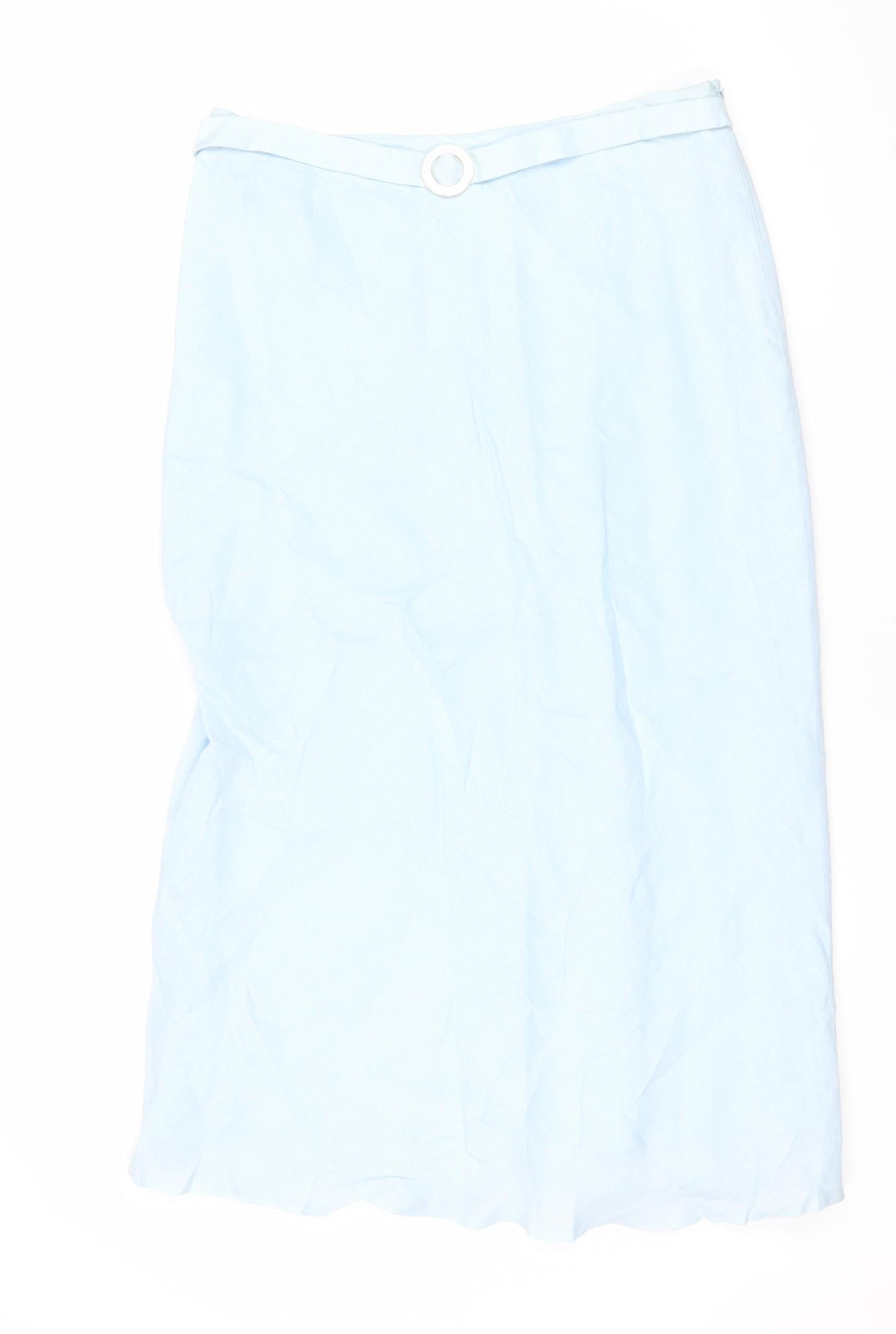 Kaliko Women’s Blue Linen Pencil Skirt Size 12 Knee Length Workwear