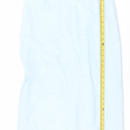 Kaliko Women’s Blue Linen Pencil Skirt Size 12 Knee Length Workwear
