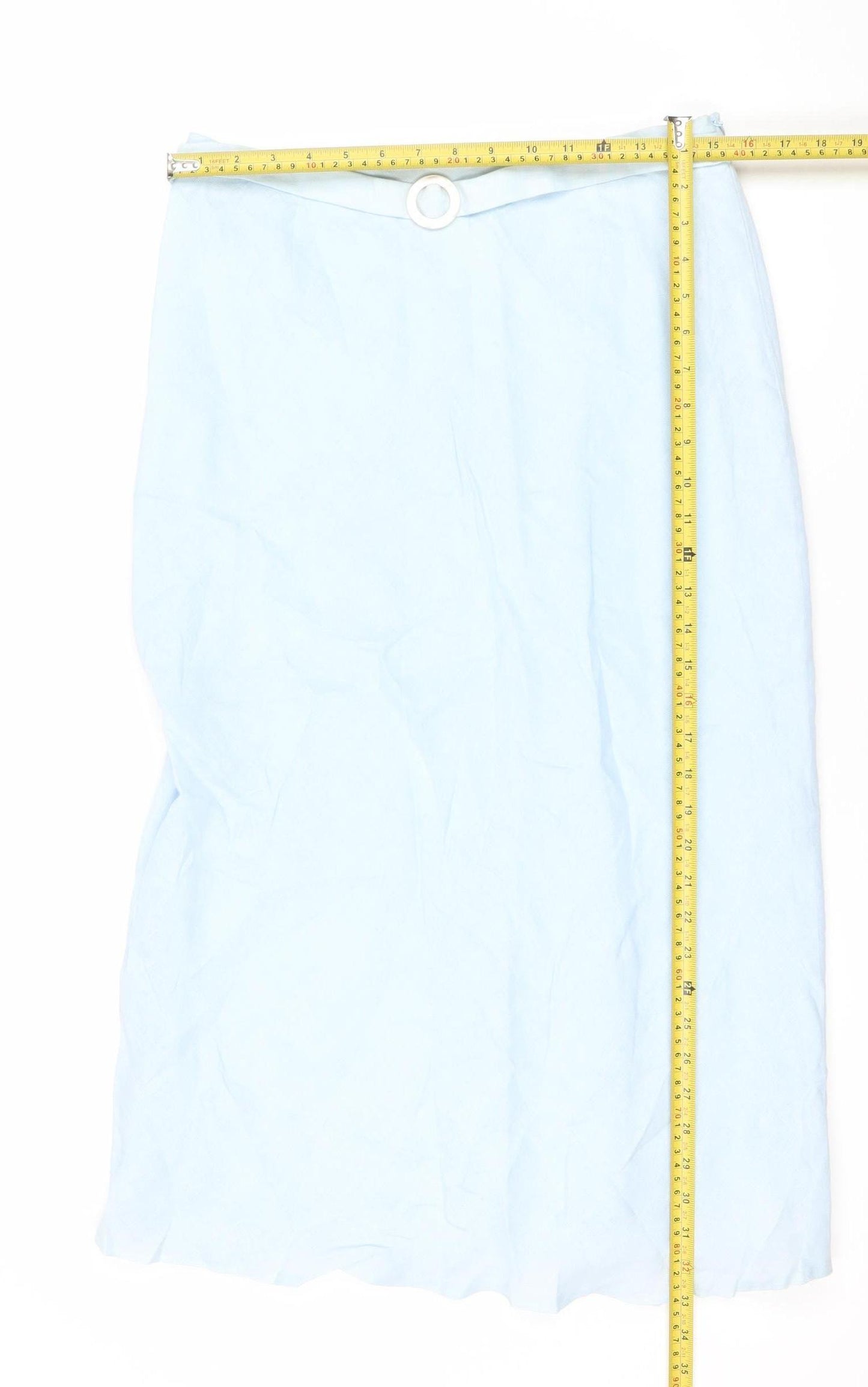 Kaliko Women’s Blue Linen Pencil Skirt Size 12 Knee Length Workwear