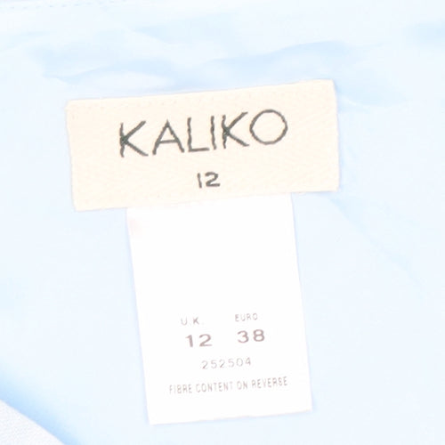 Kaliko Women’s Blue Linen Pencil Skirt Size 12 Knee Length Workwear