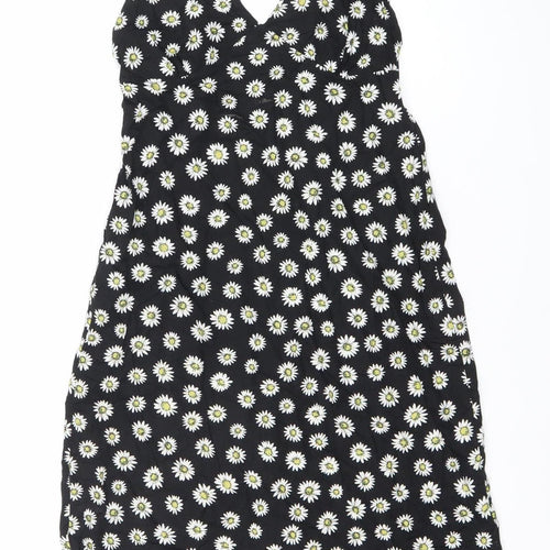 Motel Womens Black Floral Daisy Mini Slip Dress Size S