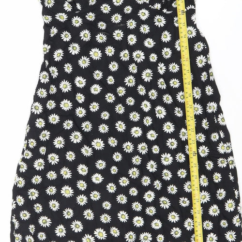Motel Womens Black Floral Daisy Mini Slip Dress Size S