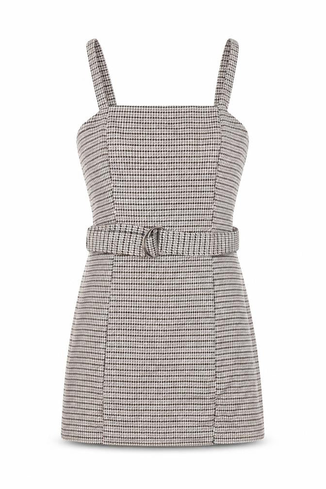 Pull&Bear Womens Multicoloured Houndstooth Mini Dress S