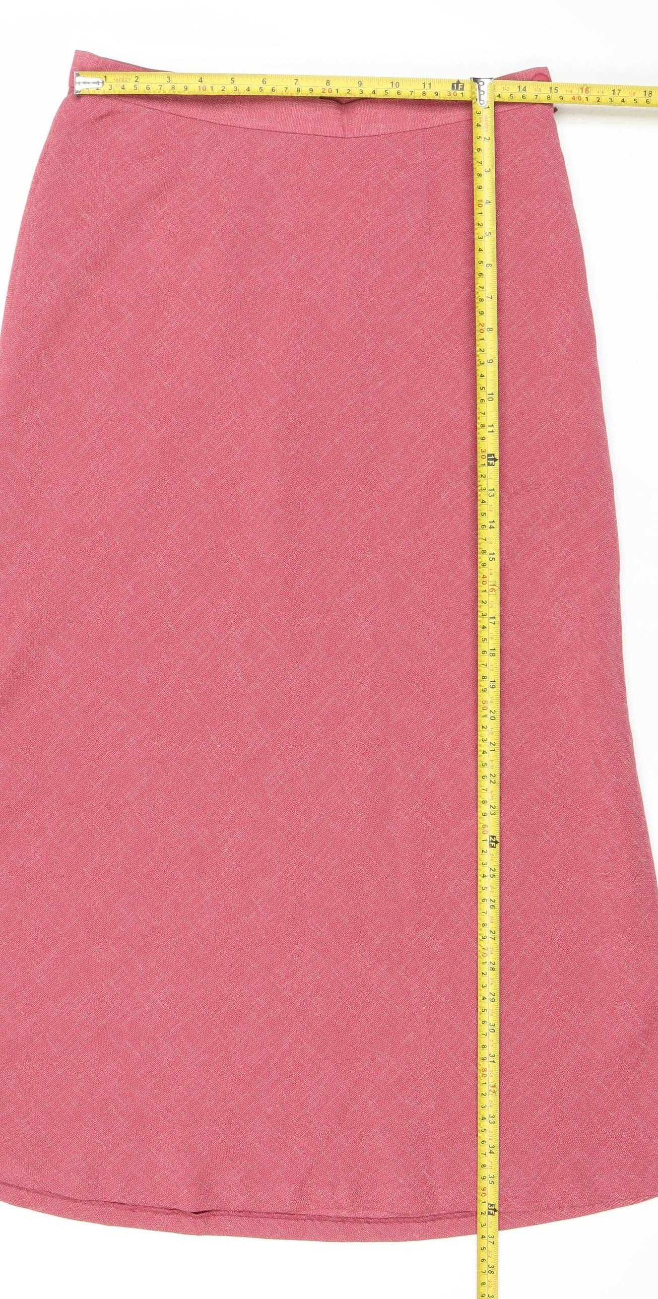 Viyella Women Pink Size 12 A-Line Knee Length Lined Skirt