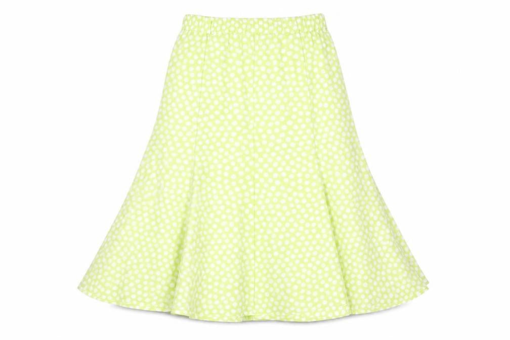 Jacques Vert Women’s Green Polka Dot Midi Flare Skirt Size 12