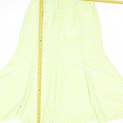 Jacques Vert Women’s Green Polka Dot Midi Flare Skirt Size 12