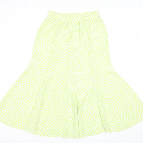 Jacques Vert Women’s Green Polka Dot Midi Flare Skirt Size 12
