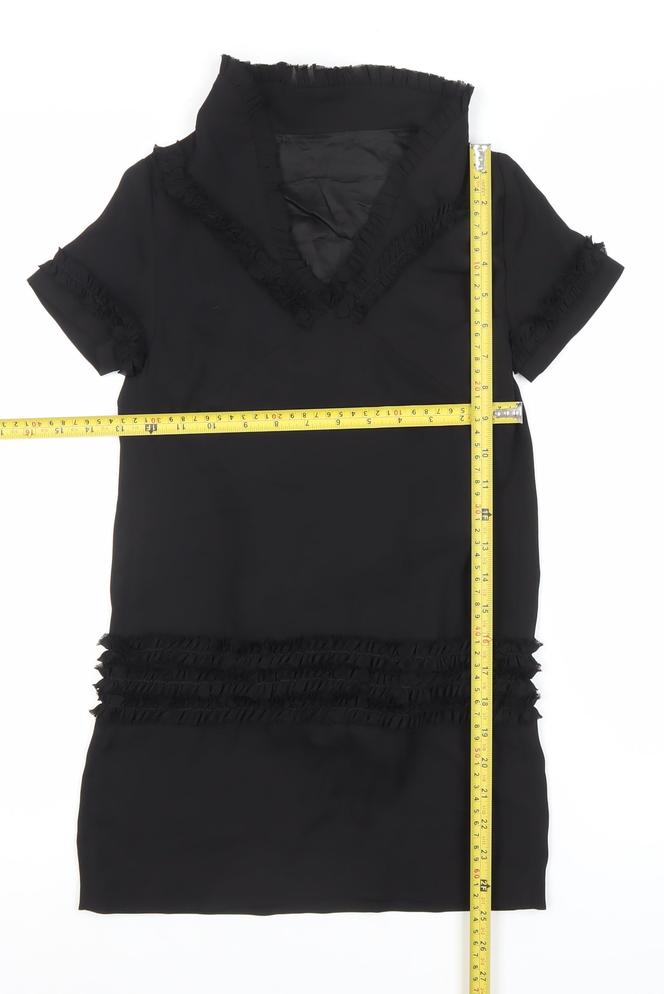 DSQUARED2 Girls Black Shift Dress 8Y Ruffle Detail Party Formal Outfit