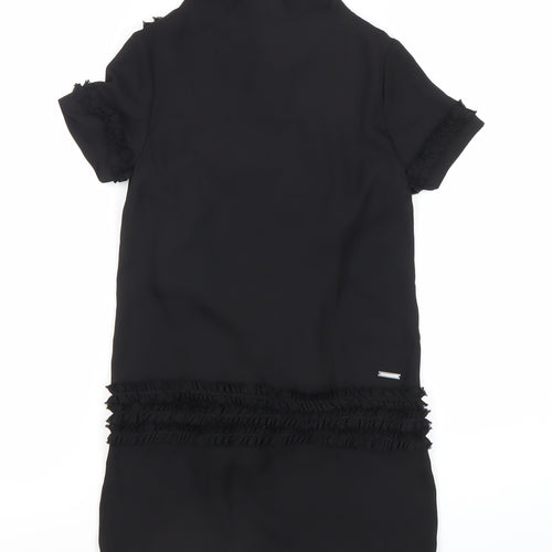 DSQUARED2 Girls Black Shift Dress 8Y Ruffle Detail Party Formal Outfit