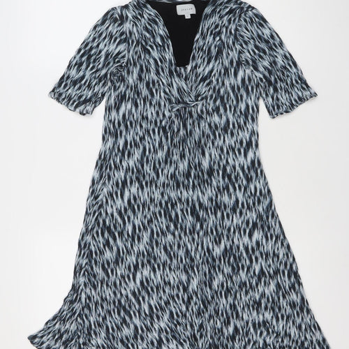 Jigsaw Women’s Black White Viscose Shift Dress S Knee Length