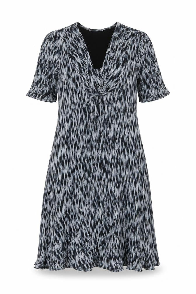 Jigsaw Women’s Black White Viscose Shift Dress S Knee Length