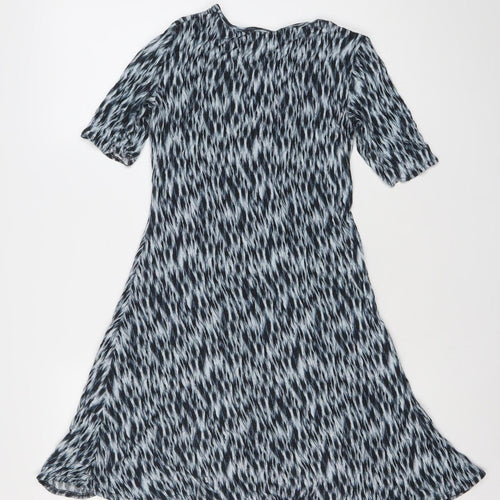 Jigsaw Women’s Black White Viscose Shift Dress S Knee Length