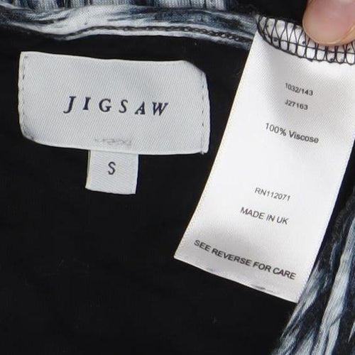 Jigsaw Women’s Black White Viscose Shift Dress S Knee Length