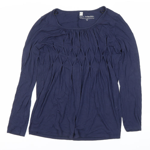 bpc Selection Women’s Blue Long Sleeve Scoop Neck Tunic Blouse Size 12
