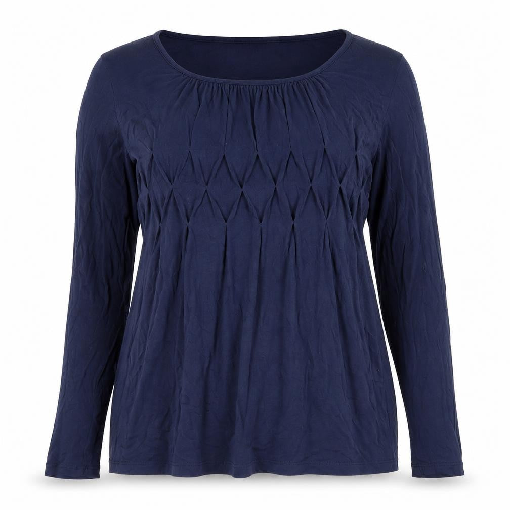 bpc Selection Women’s Blue Long Sleeve Scoop Neck Tunic Blouse Size 12