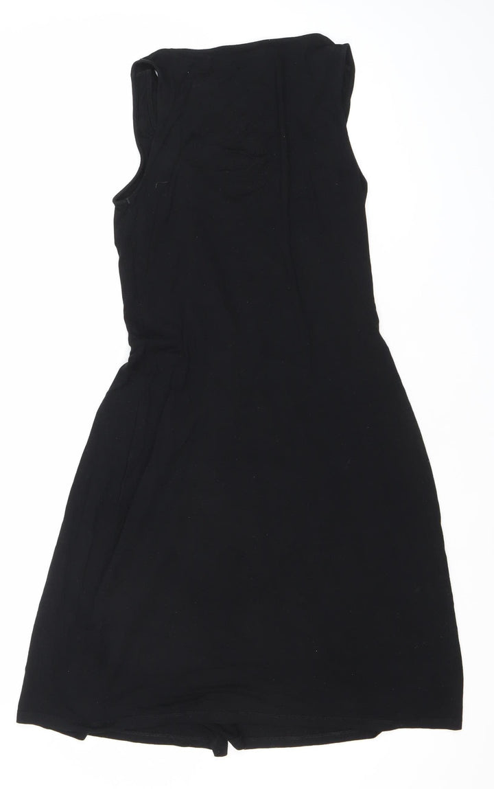 The White Company Women’s Black Sheath Knee Length Dress M Viscose Blend