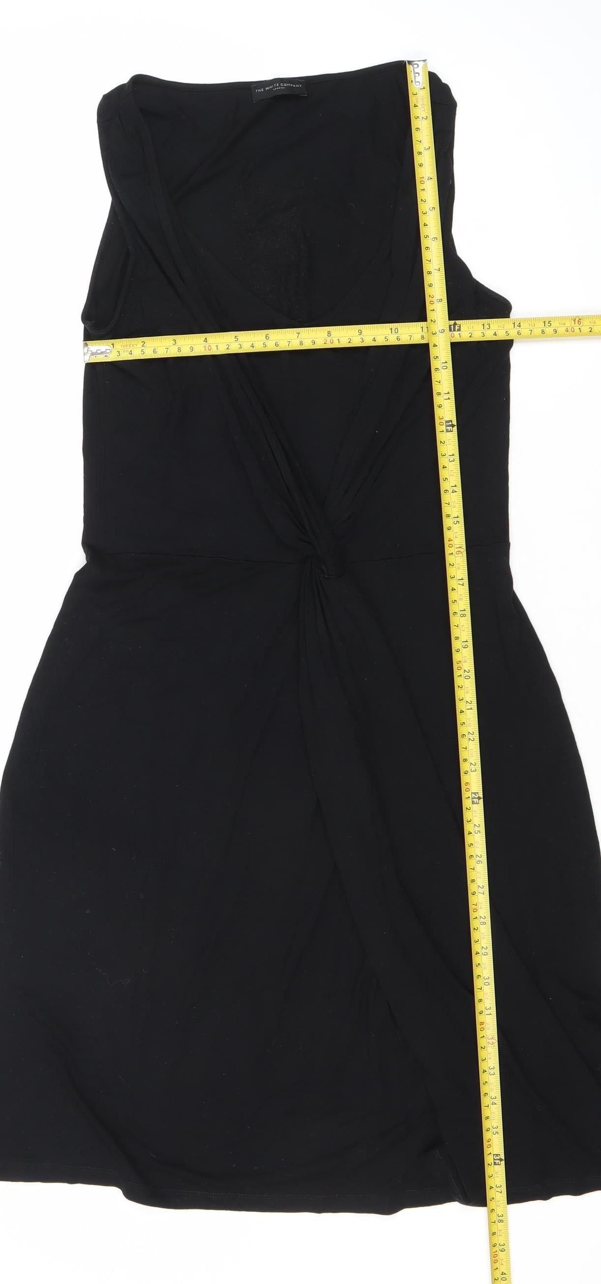 The White Company Women’s Black Sheath Knee Length Dress M Viscose Blend