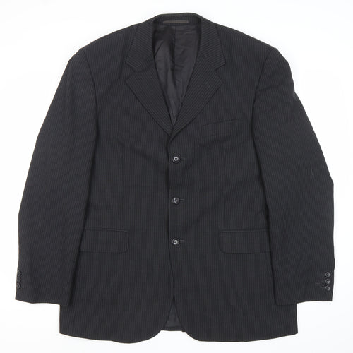 Burton Menswear Black Pinstripe Men’s 42 Blazer Jacket Classic Formal