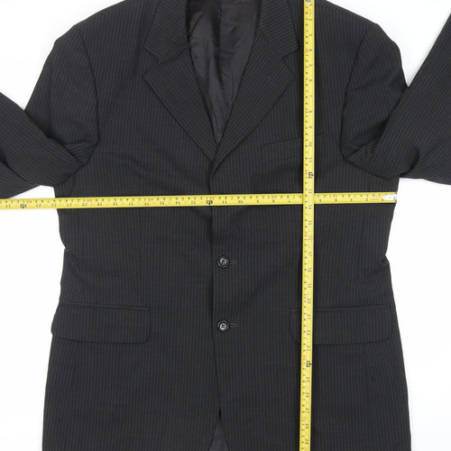 Burton Menswear Black Pinstripe Men’s 42 Blazer Jacket Classic Formal