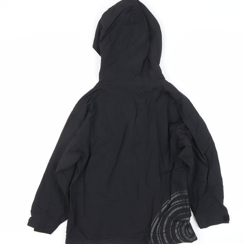 Animal Boys Black XS Waterproof Hooded Rain Jacket Coat