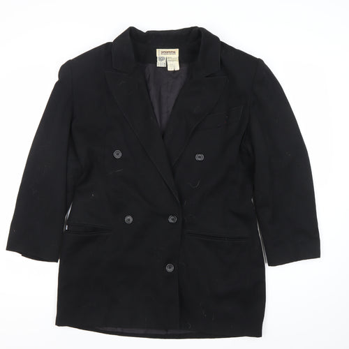 Synonyme Georges Rech Womens Black Wool Blazer Size 18 Double Breasted