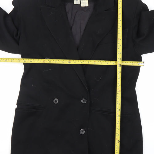Synonyme Georges Rech Womens Black Wool Blazer Size 18 Double Breasted