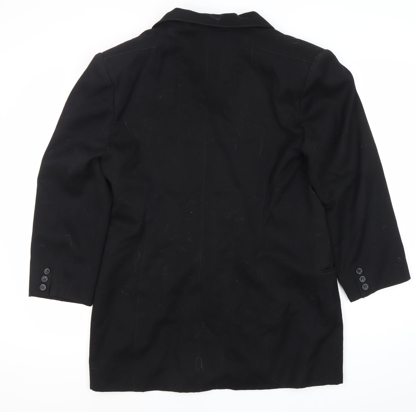 Synonyme Georges Rech Womens Black Wool Blazer Size 18 Double Breasted