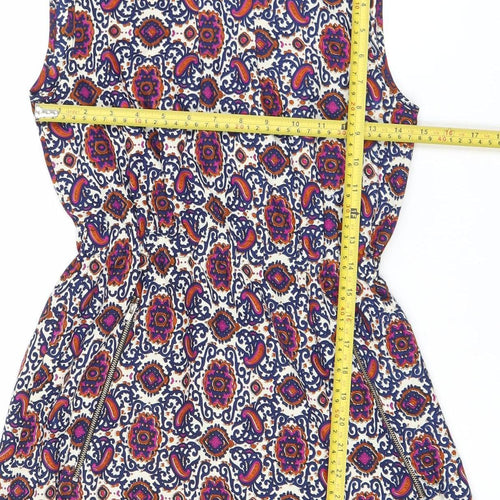 Mela Loves London Women Multicoloured Paisley Strapless Bodycon Mini Dress Size 8