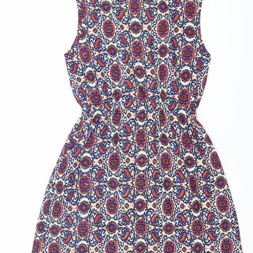 Mela Loves London Women Multicoloured Paisley Strapless Bodycon Mini Dress Size 8