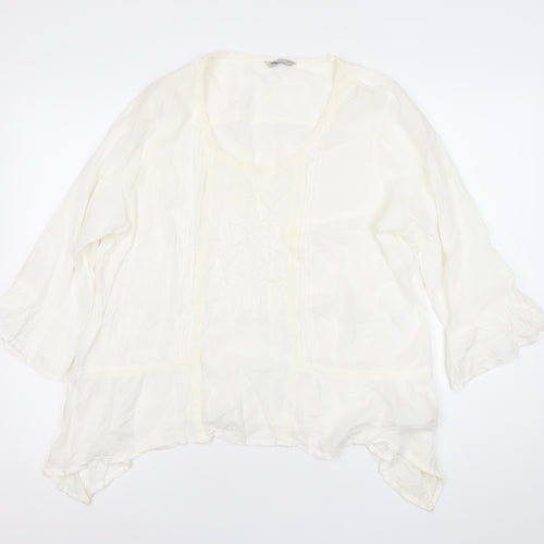 Marks and Spencer Women Ivory Cotton Tunic Blouse Size 20