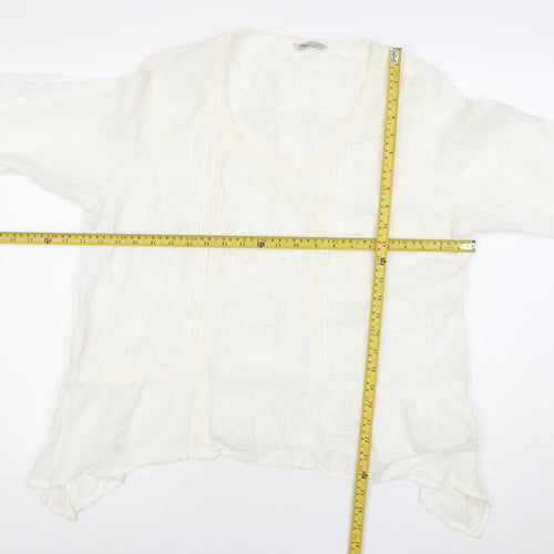Marks and Spencer Women Ivory Cotton Tunic Blouse Size 20