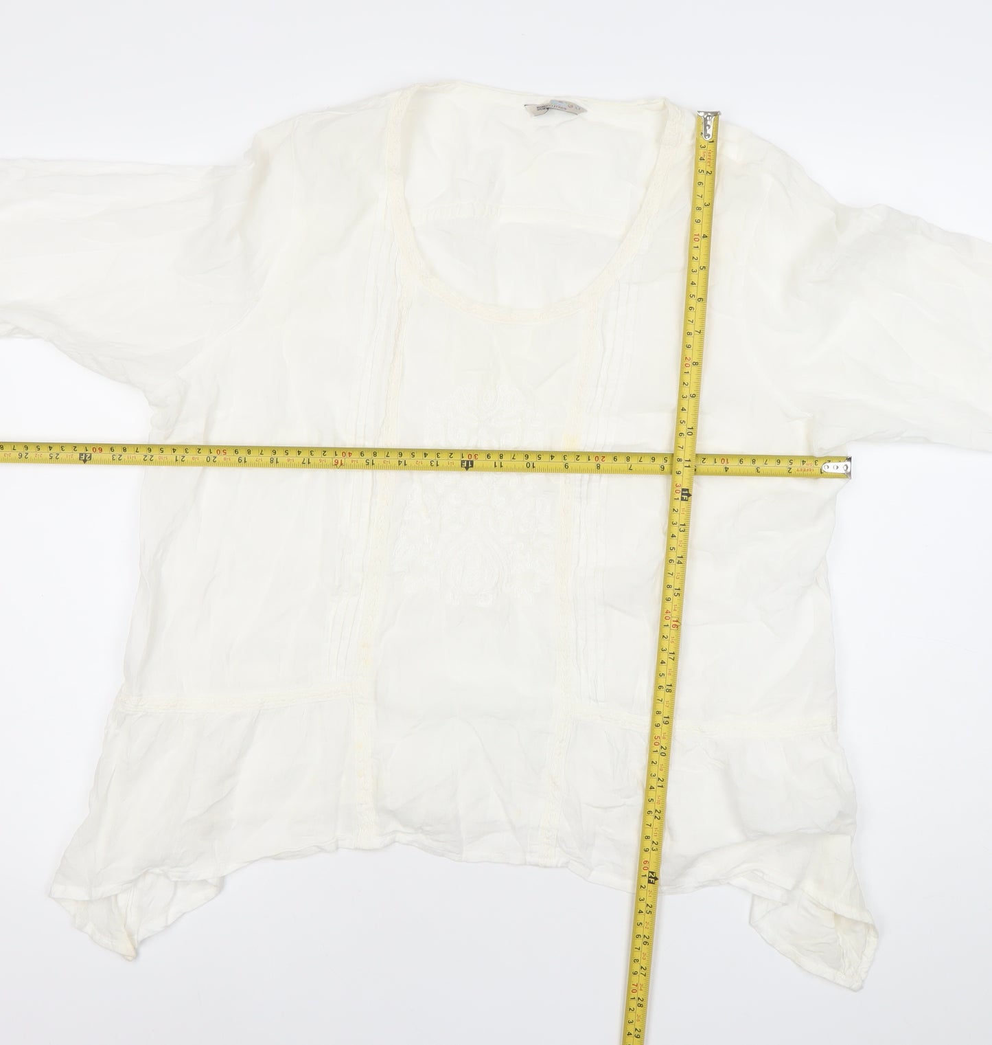 Marks and Spencer Women Ivory Cotton Tunic Blouse Size 20