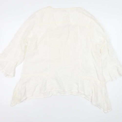 Marks and Spencer Women Ivory Cotton Tunic Blouse Size 20