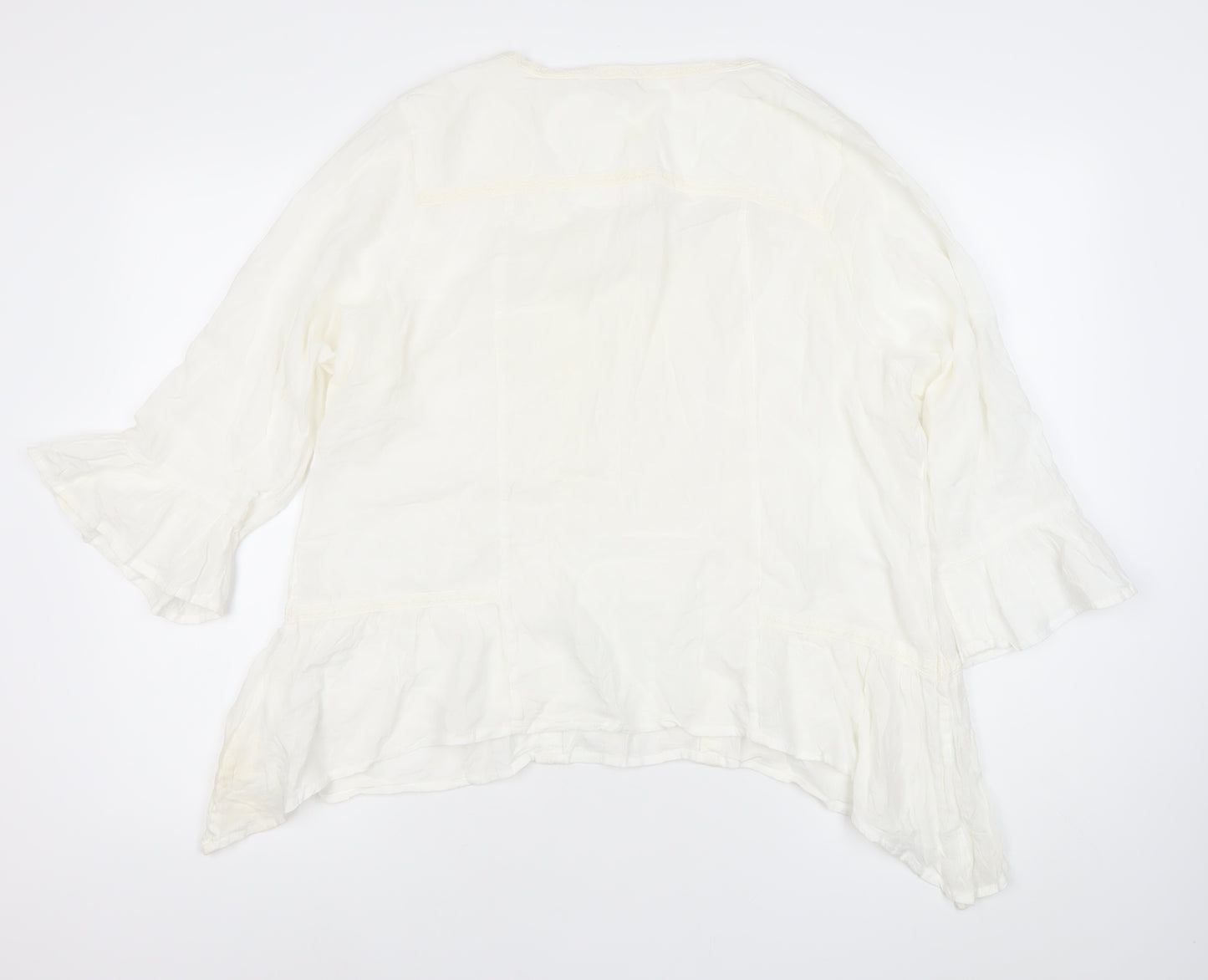 Marks and Spencer Women Ivory Cotton Tunic Blouse Size 20