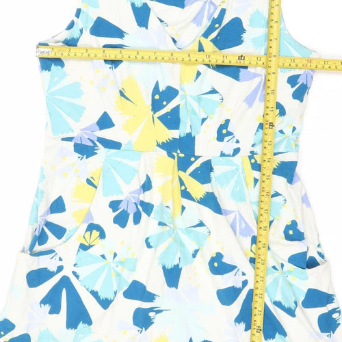 Weird Fish Womens Multicoloured Floral A-Line Dress Size 10