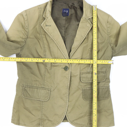 GAP Women’s Brown Blazer Jacket Size 10 UK Regular Fit Cotton Blend
