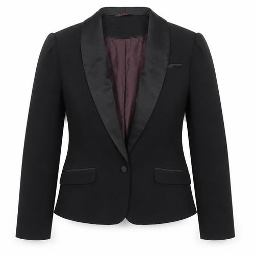 George Women’s Black Shawl Lapel Tuxedo Blazer UK 12 Regular