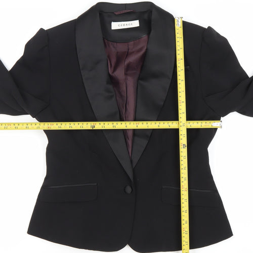 George Women’s Black Shawl Lapel Tuxedo Blazer UK 12 Regular