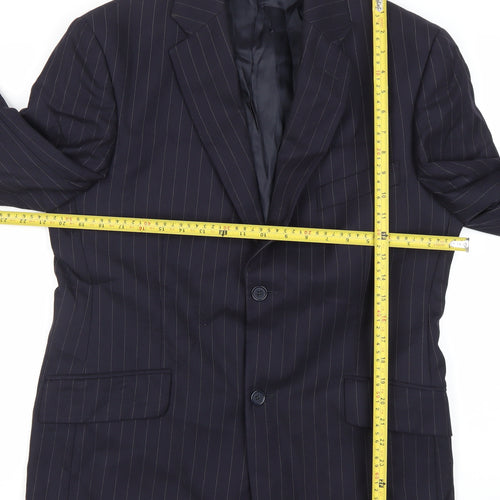 Oxford Blue Brigdens Mens Blue 40 Chest Wool Pinstripe Blazer Jacket