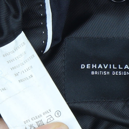 Dehavilland Men’s Blue 38R Regular Fit Blazer Jacket