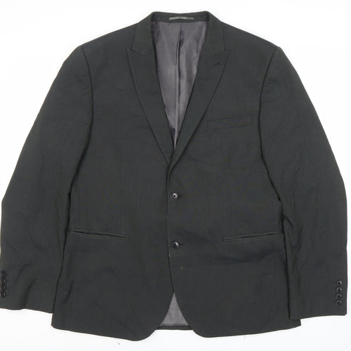 Next Men's Black Blazer Jacket Size 44 Regular Notch Lapel Two Button