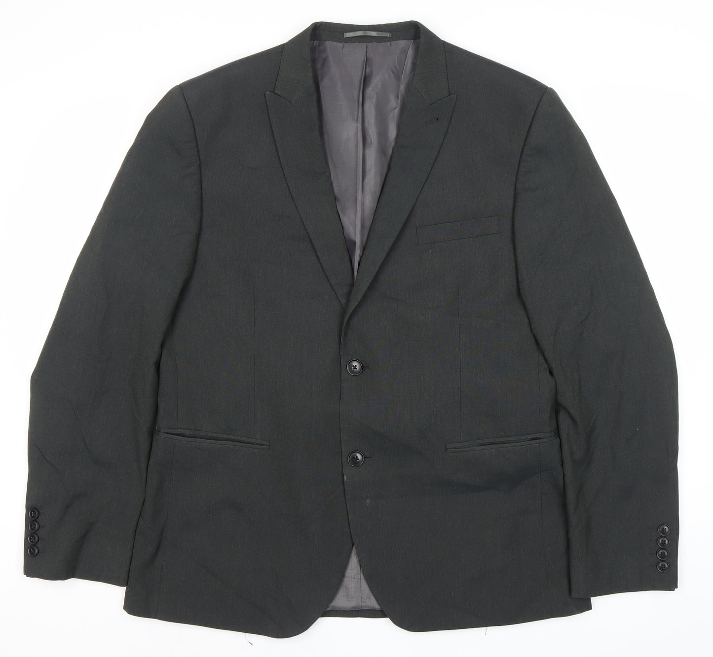 Next Men's Black Blazer Jacket Size 44 Regular Notch Lapel Two Button