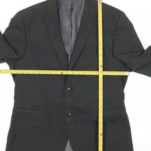 Next Men's Black Blazer Jacket Size 44 Regular Notch Lapel Two Button