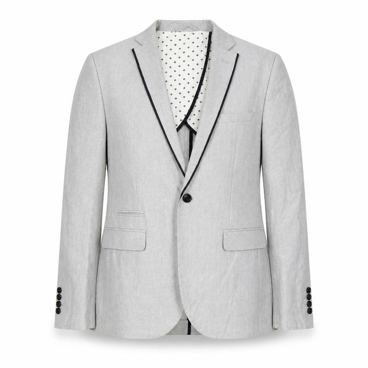 Front view of Selected Homme Men's Grey Slim Fit Blazer Jacket, size 40, UK