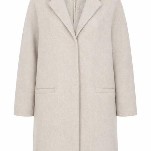 Topshop Women’s Beige Wool Blend Mid-Length Overcoat Size 14