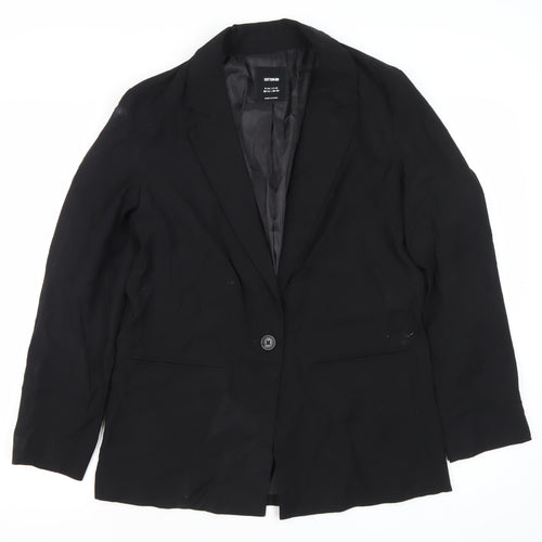 Cotton On Womens Black Blazer Jacket Size 8 Single Breasted Workwear